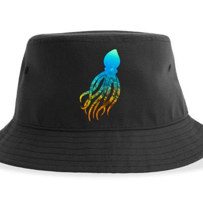 Octopus Squid Lovers Silhouette Earth Day And Ocean Week Gift Sustainable Bucket Hat