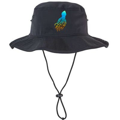 Octopus Squid Lovers Silhouette Earth Day And Ocean Week Gift Bucket Hat