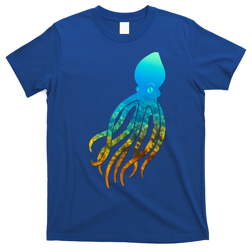 Octopus Squid Lovers Silhouette Earth Day And Ocean Week Gift T-Shirt