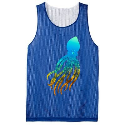 Octopus Squid Lovers Silhouette Earth Day And Ocean Week Gift Mesh Reversible Basketball Jersey Tank