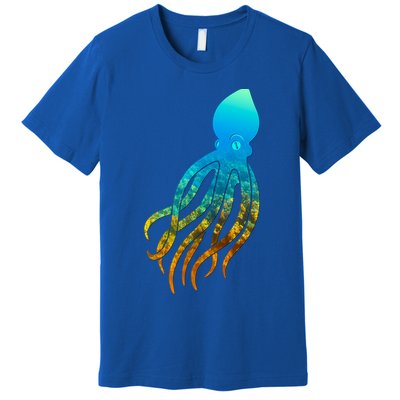 Octopus Squid Lovers Silhouette Earth Day And Ocean Week Gift Premium T-Shirt