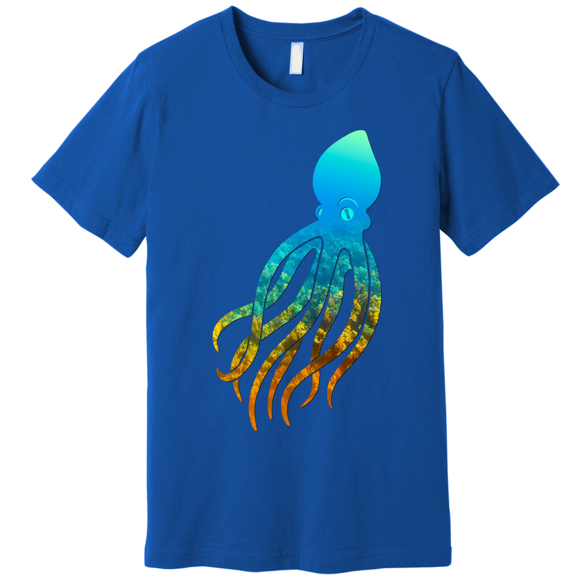 Octopus Squid Lovers Silhouette Earth Day And Ocean Week Gift Premium T-Shirt