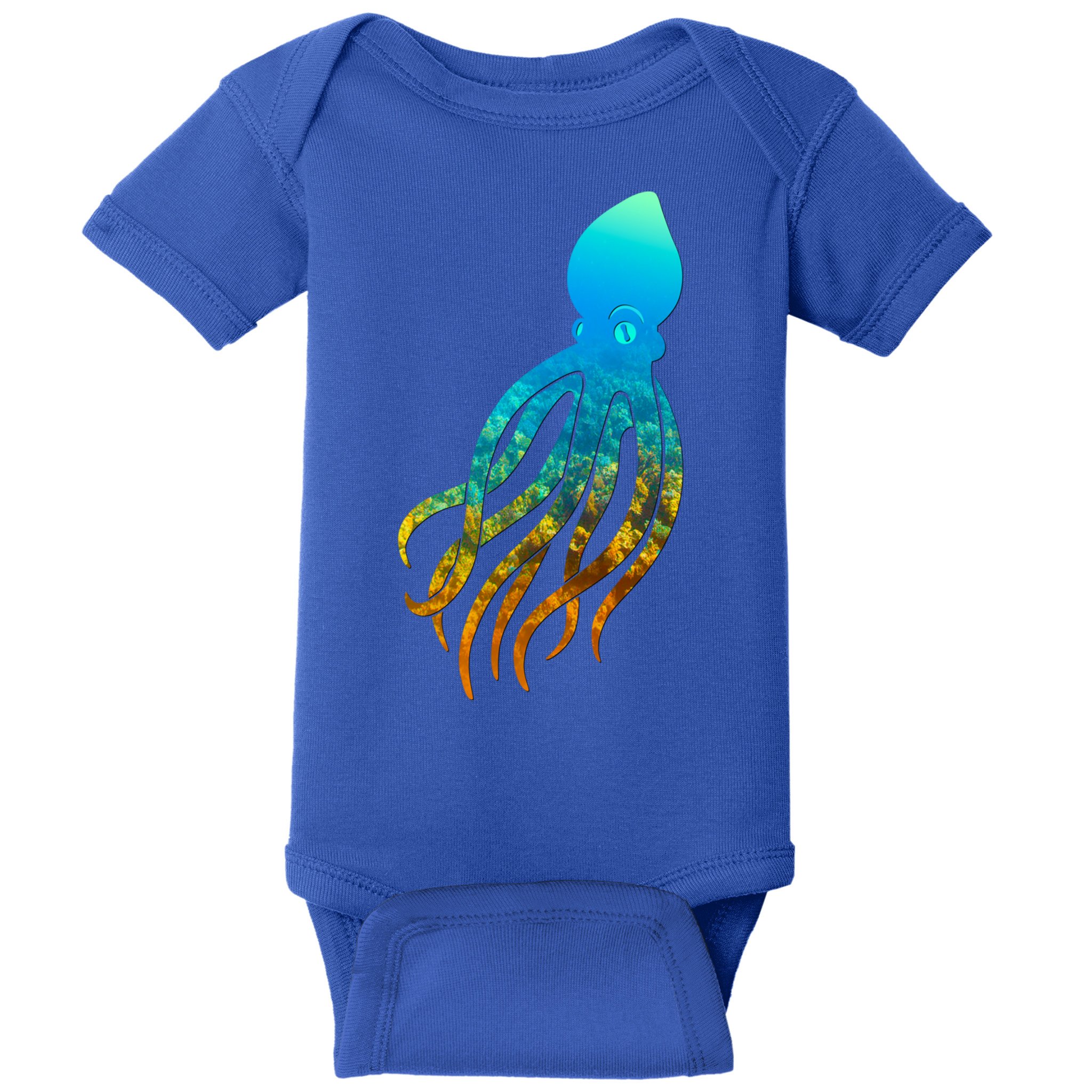Octopus Squid Lovers Silhouette Earth Day And Ocean Week Gift Baby Bodysuit