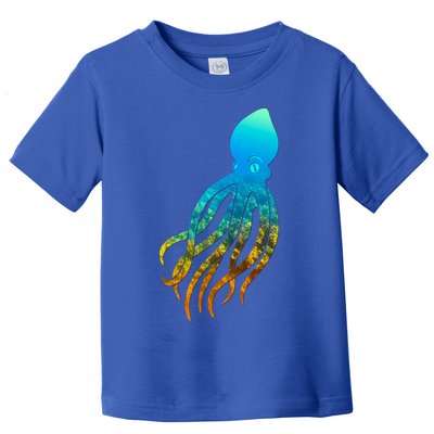 Octopus Squid Lovers Silhouette Earth Day And Ocean Week Gift Toddler T-Shirt