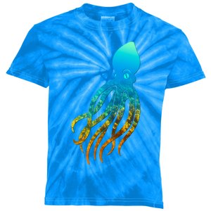 Octopus Squid Lovers Silhouette Earth Day And Ocean Week Gift Kids Tie-Dye T-Shirt