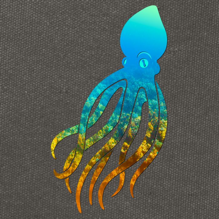 Octopus Squid Lovers Silhouette Earth Day And Ocean Week Gift Cotton Canvas Backpack