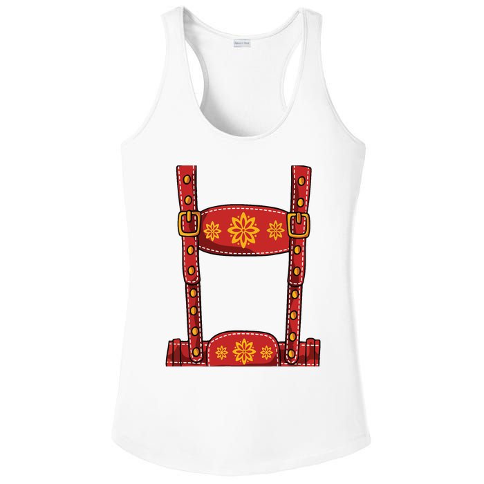 Oktoberfest Shirts Lederhosen Suspenders Germany Octoberfest Ladies PosiCharge Competitor Racerback Tank