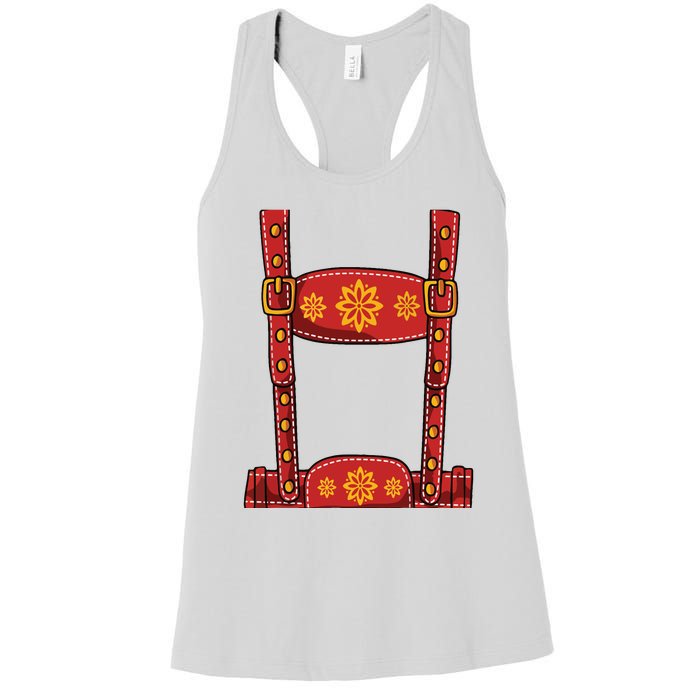 Oktoberfest Shirts Lederhosen Suspenders Germany Octoberfest Women's Racerback Tank