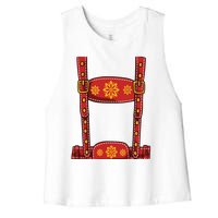 Oktoberfest Shirts Lederhosen Suspenders Germany Octoberfest Women's Racerback Cropped Tank