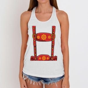 Oktoberfest Shirts Lederhosen Suspenders Germany Octoberfest Women's Knotted Racerback Tank