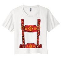 Oktoberfest Shirts Lederhosen Suspenders Germany Octoberfest Women's Crop Top Tee