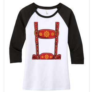 Oktoberfest Shirts Lederhosen Suspenders Germany Octoberfest Women's Tri-Blend 3/4-Sleeve Raglan Shirt