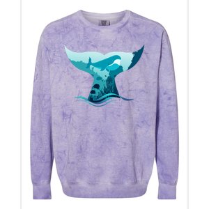 Ocean Sea Life Whale Tail Colorblast Crewneck Sweatshirt