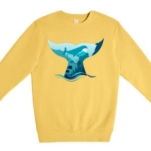 Ocean Sea Life Whale Tail Premium Crewneck Sweatshirt