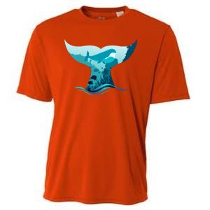 Ocean Sea Life Whale Tail Cooling Performance Crew T-Shirt