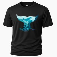 Ocean Sea Life Whale Tail Cooling Performance Crew T-Shirt