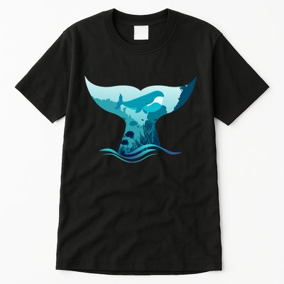 Ocean Sea Life Whale Tail Tall T-Shirt