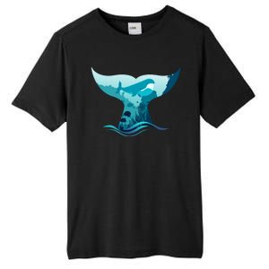 Ocean Sea Life Whale Tail Tall Fusion ChromaSoft Performance T-Shirt