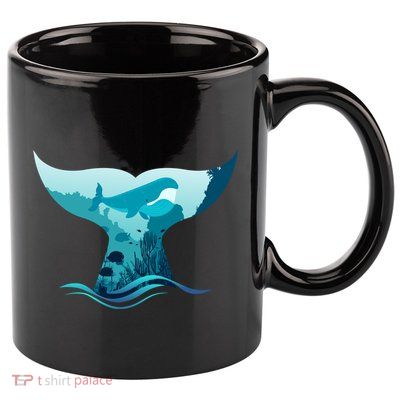 Ocean Sea Life Whale Tail 11oz C Handle Ceramic Mug