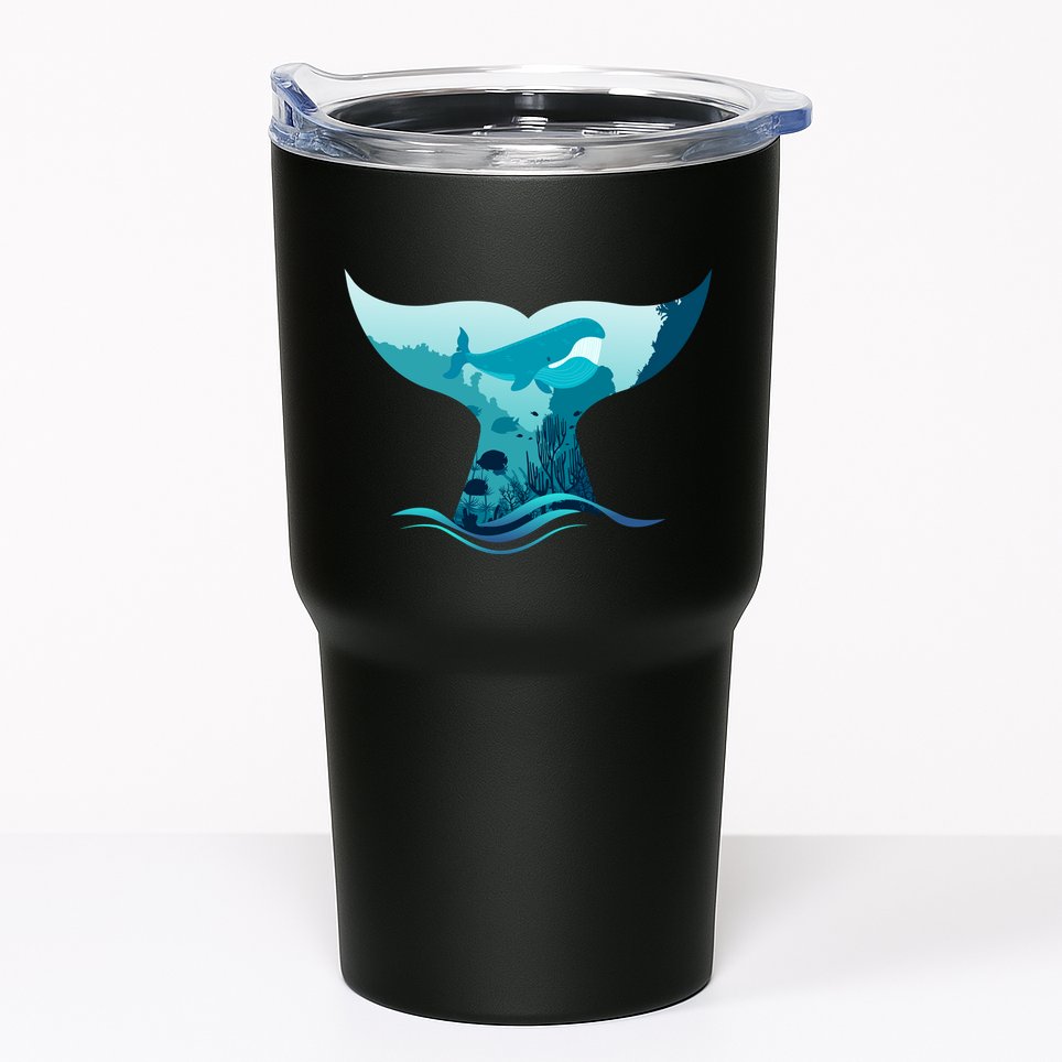Ocean Sea Life Whale Tail Tumbler