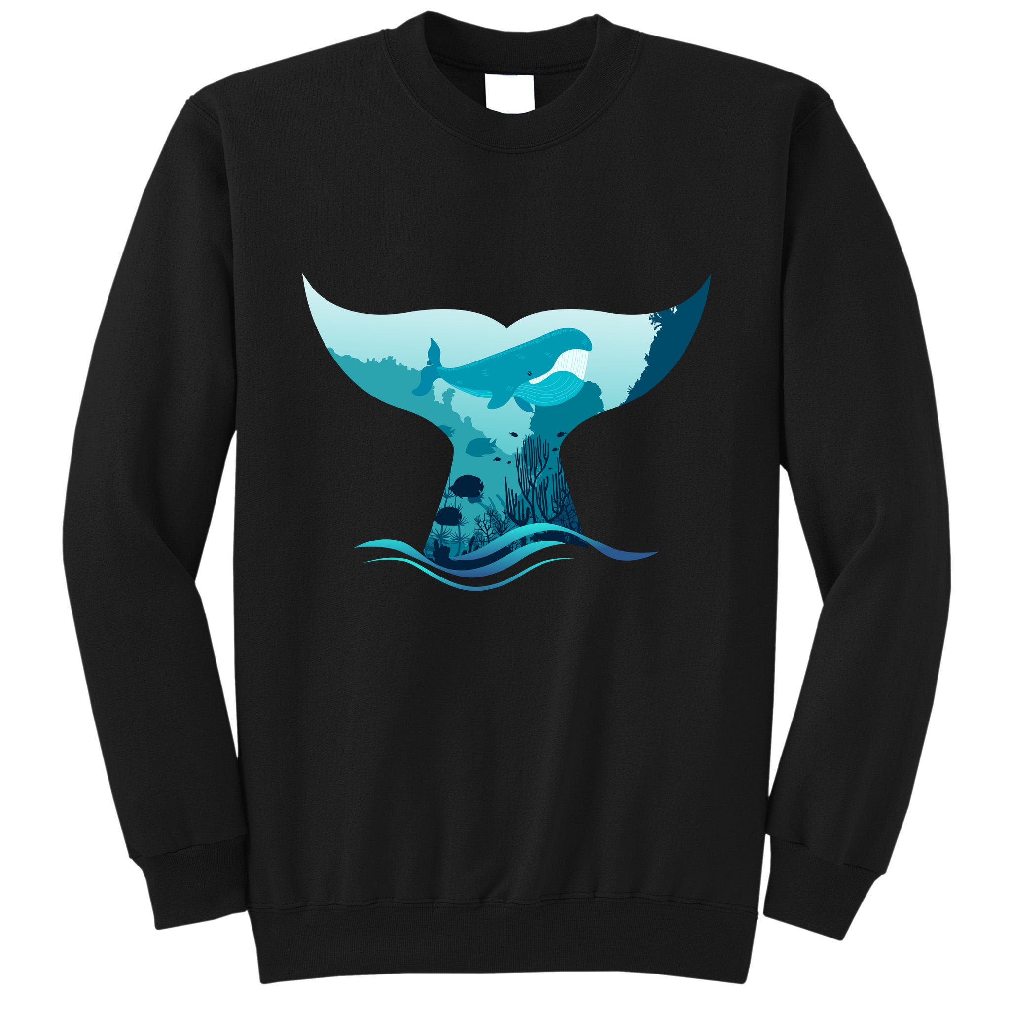 Ocean Sea Life Whale Tail Tall Sweatshirt