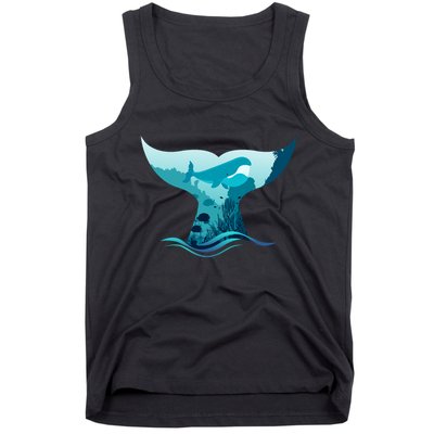 Ocean Sea Life Whale Tail Tank Top