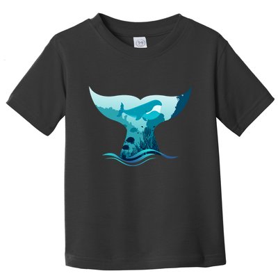 Ocean Sea Life Whale Tail Toddler T-Shirt