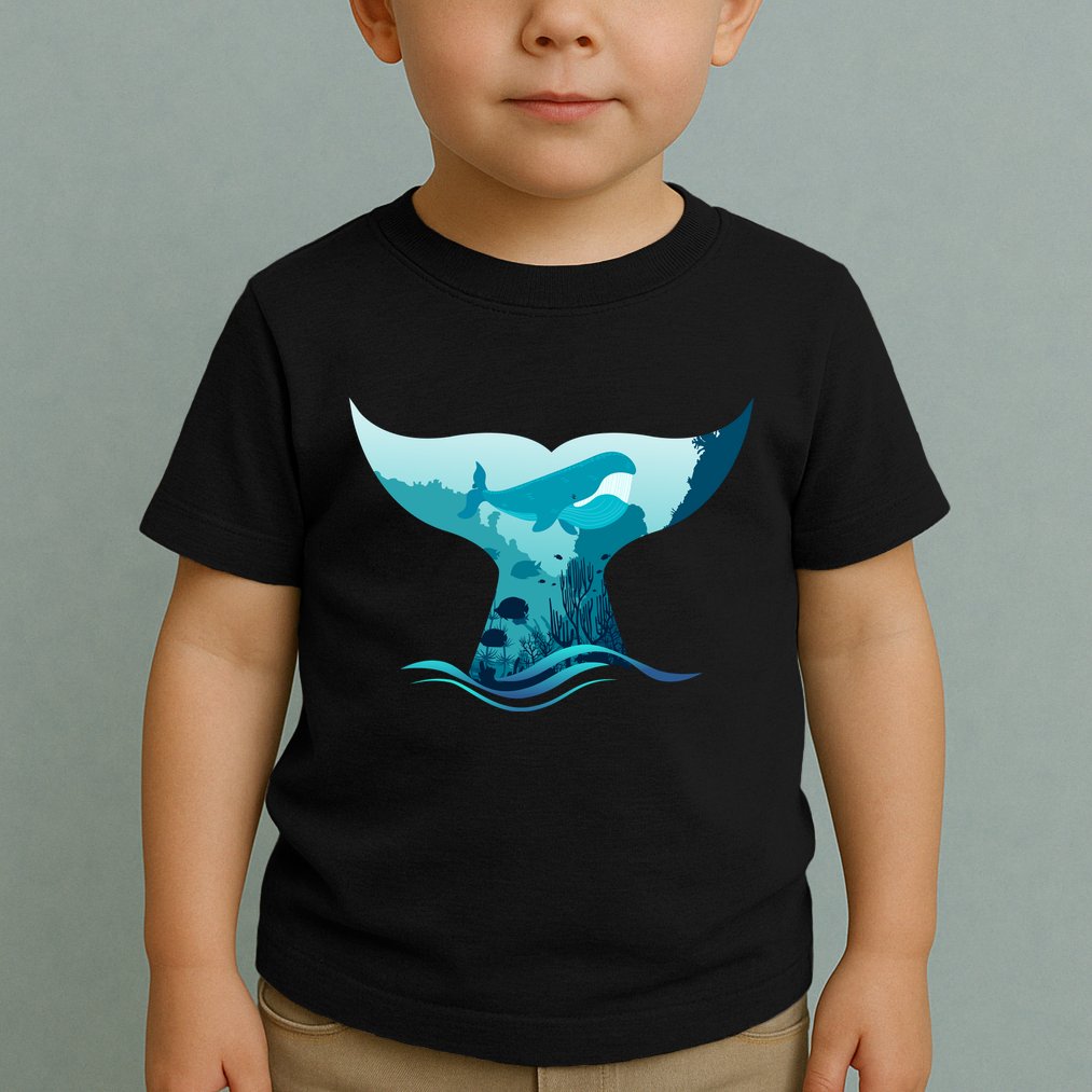 Ocean Sea Life Whale Tail Toddler T-Shirt