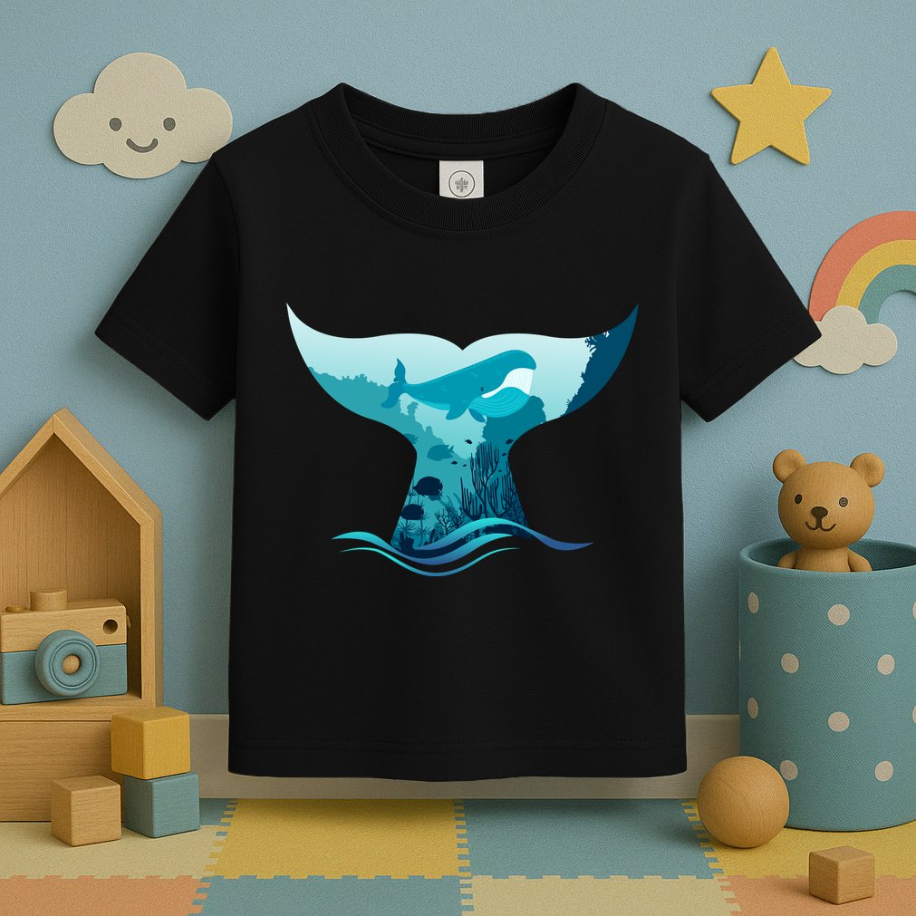 Ocean Sea Life Whale Tail Toddler T-Shirt