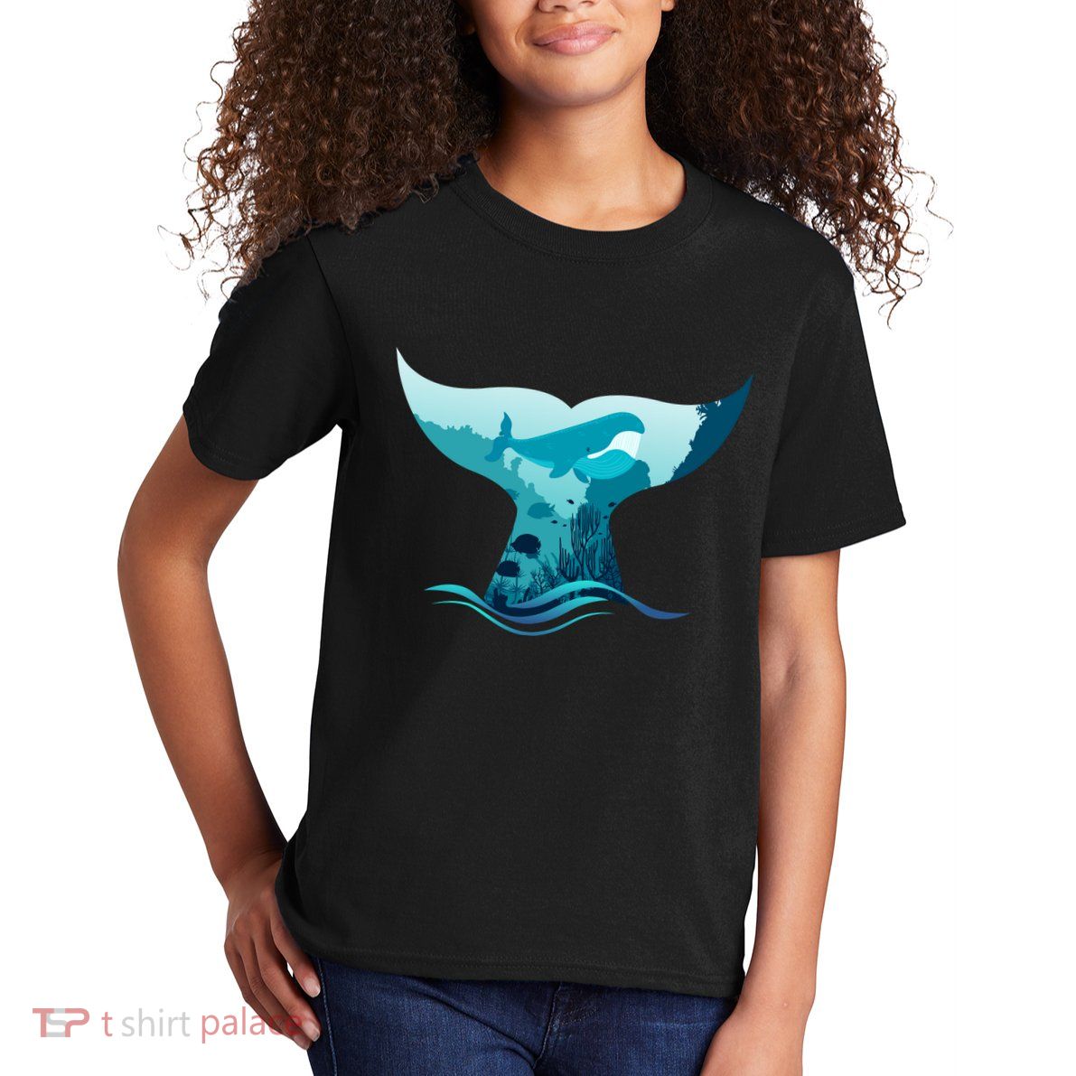 Ocean Sea Life Whale Tail Kids T-Shirt