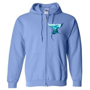 Ocean Sea Life Whale Tail Full Zip Hoodie