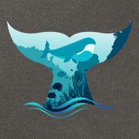 Ocean Sea Life Whale Tail Cotton Canvas Backpack