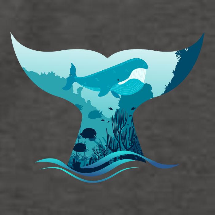 Ocean Sea Life Whale Tail Vector Backpack