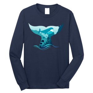 Ocean Sea Life Whale Tail Long Sleeve Shirt