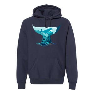 Ocean Sea Life Whale Tail Premium Hoodie