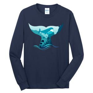 Ocean Sea Life Whale Tail Tall Long Sleeve T-Shirt