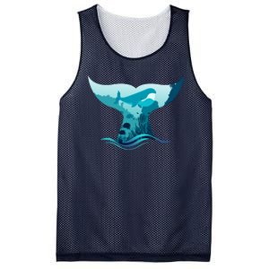 Ocean Sea Life Whale Tail Mesh Reversible Basketball Jersey Tank