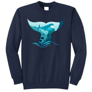 Ocean Sea Life Whale Tail Tall Sweatshirt