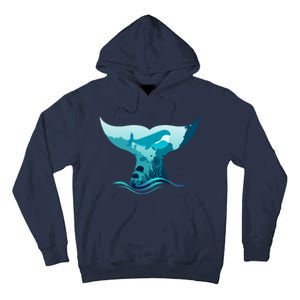 Ocean Sea Life Whale Tail Tall Hoodie