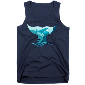 Ocean Sea Life Whale Tail Tank Top