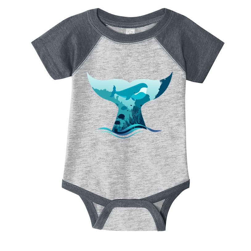 Ocean Sea Life Whale Tail Infant Baby Jersey Bodysuit