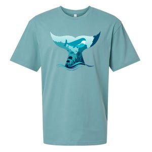 Ocean Sea Life Whale Tail Sueded Cloud Jersey T-Shirt