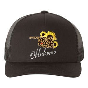 Oklahoma Sunflower Leopard State Map Yupoong Adult 5-Panel Trucker Hat