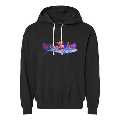 Ocean Sea Life Shark Garment-Dyed Fleece Hoodie