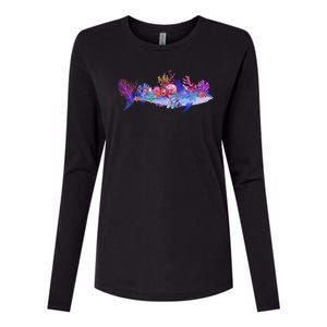 Ocean Sea Life Shark Womens Cotton Relaxed Long Sleeve T-Shirt