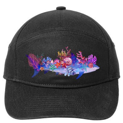 Ocean Sea Life Shark 7-Panel Snapback Hat
