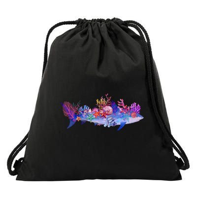 Ocean Sea Life Shark Drawstring Bag
