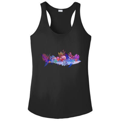 Ocean Sea Life Shark Ladies PosiCharge Competitor Racerback Tank