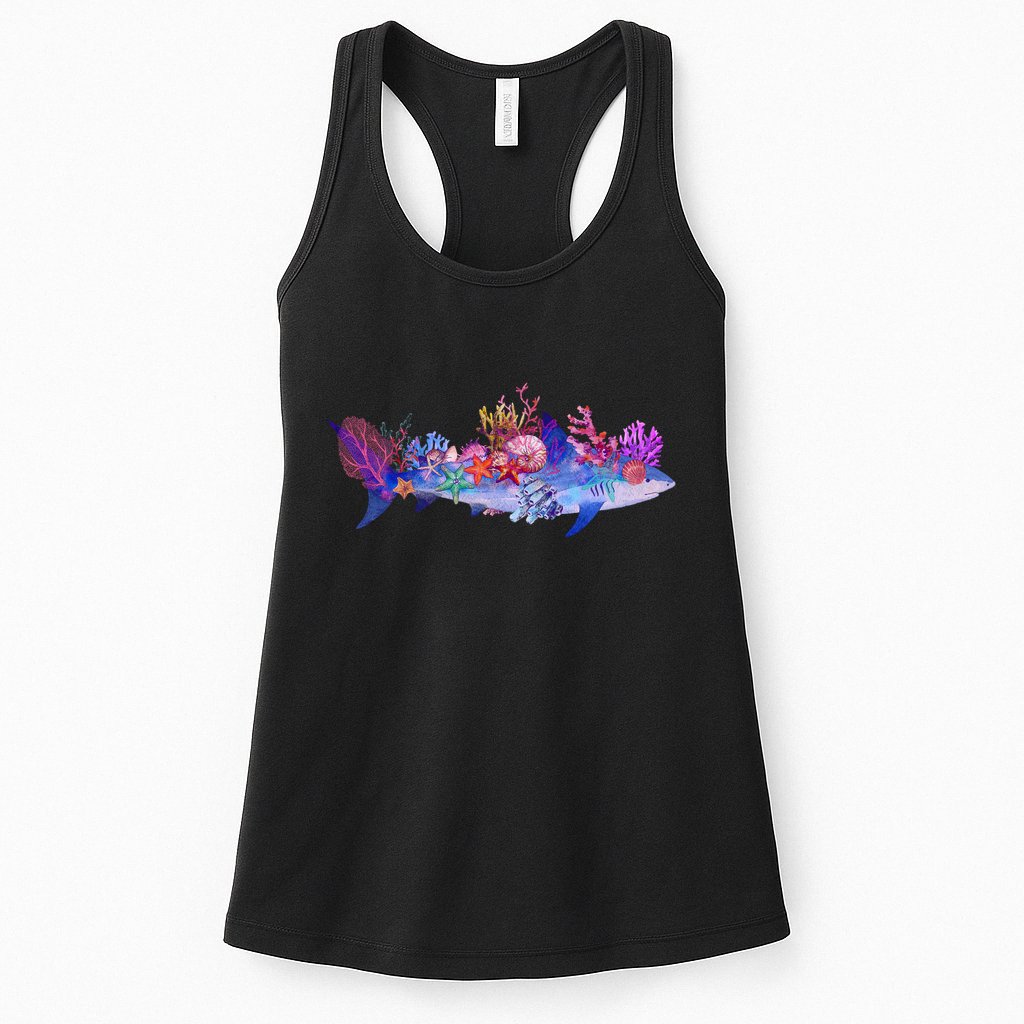 Ocean Sea Life Shark Womens Tank Top