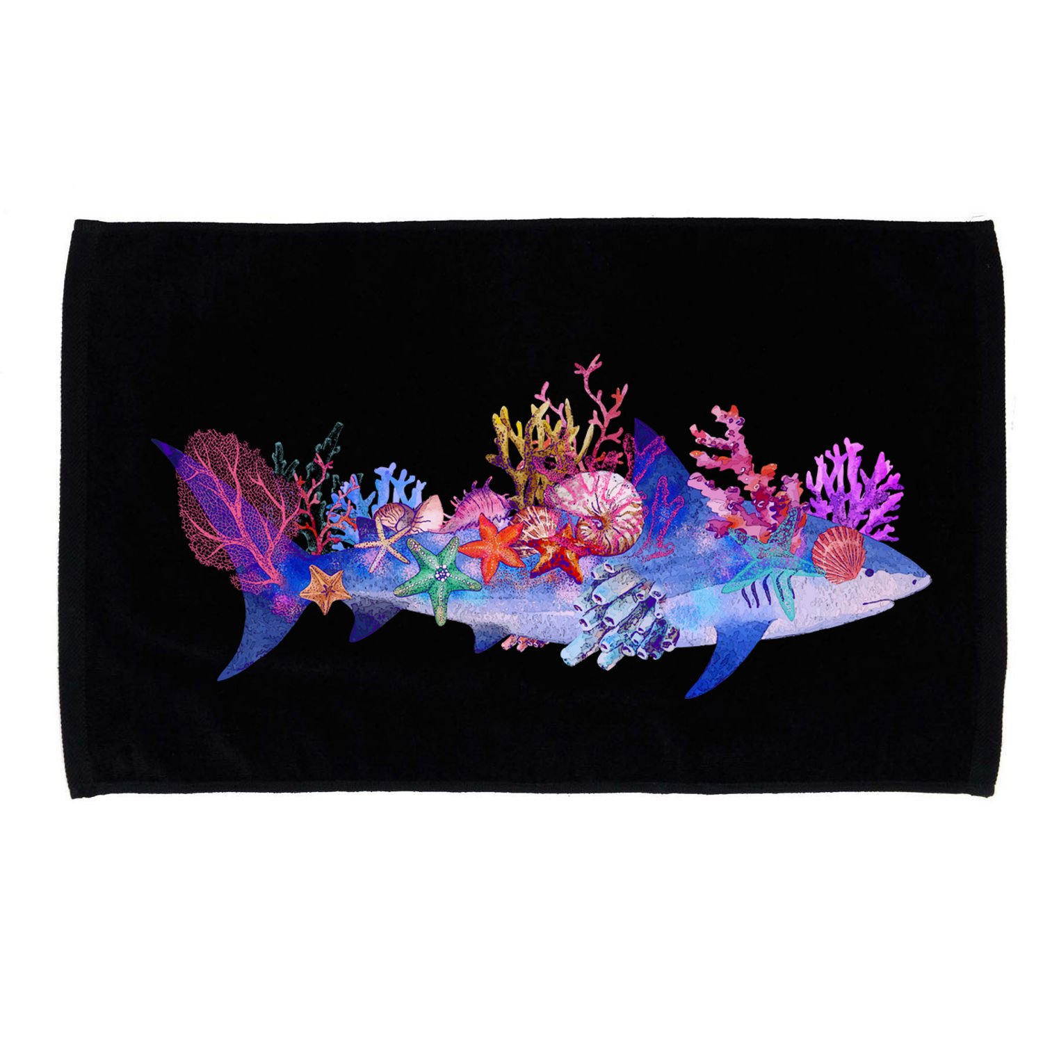 Ocean Sea Life Shark Microfiber Hand Towel